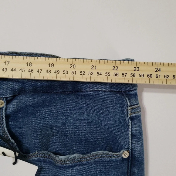 Good American x Zara High Rise Skinny Jeans Medium Wash Women's 30W/62 Distress - Picture 3 of 16